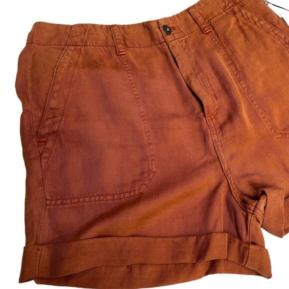 Bella Dahl Cuffed Hem High Rise Utility Lyocell/linen Short in Brown size 28 NWT - Picture 6 of 8